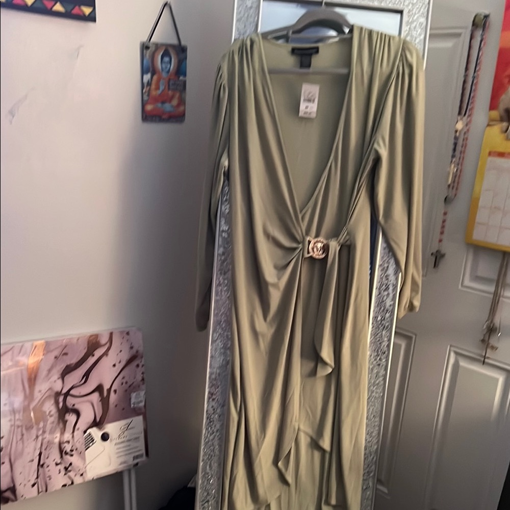 Elegant Olive Green Dress